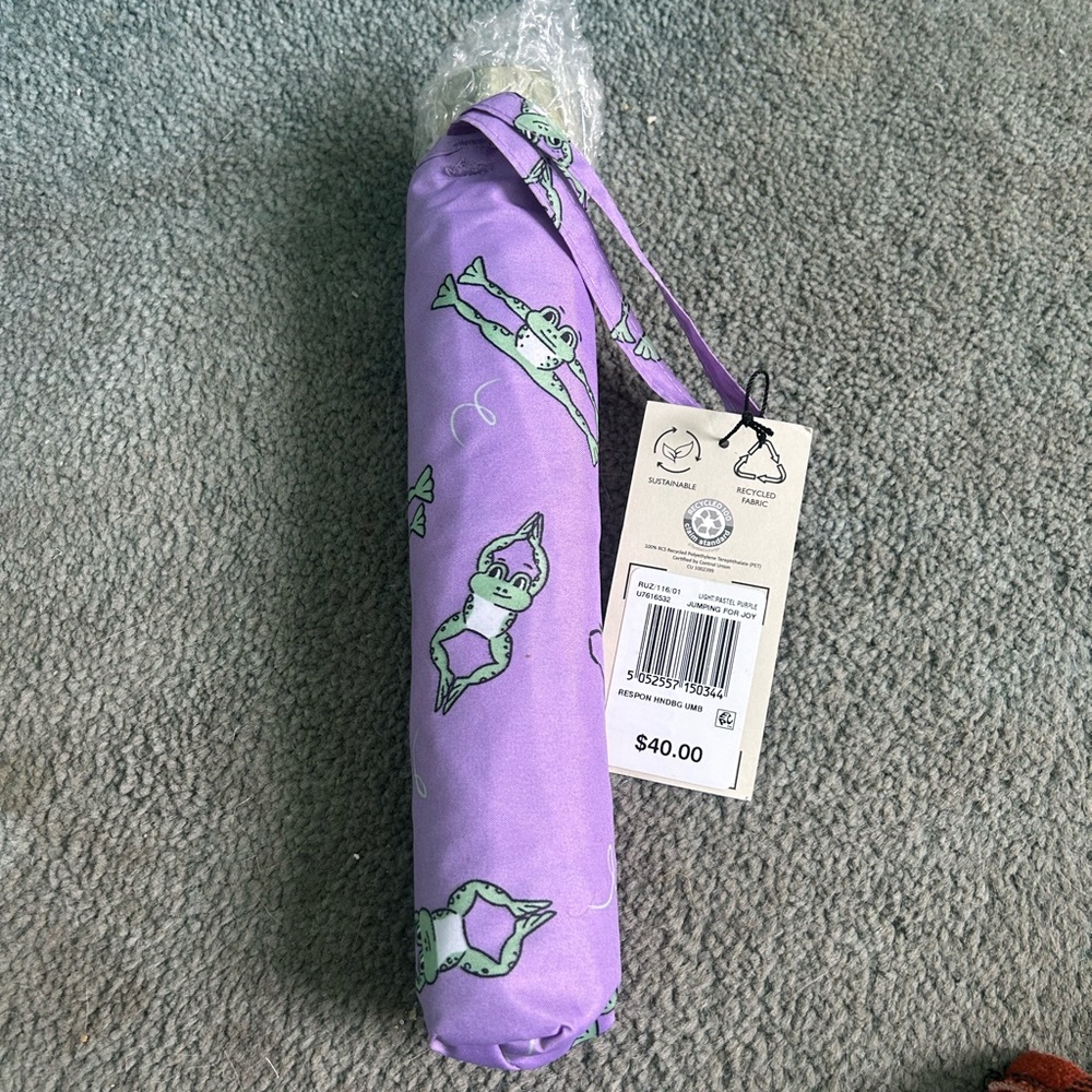 RADLEY LONDON Purple Umbrella with Frog Print
